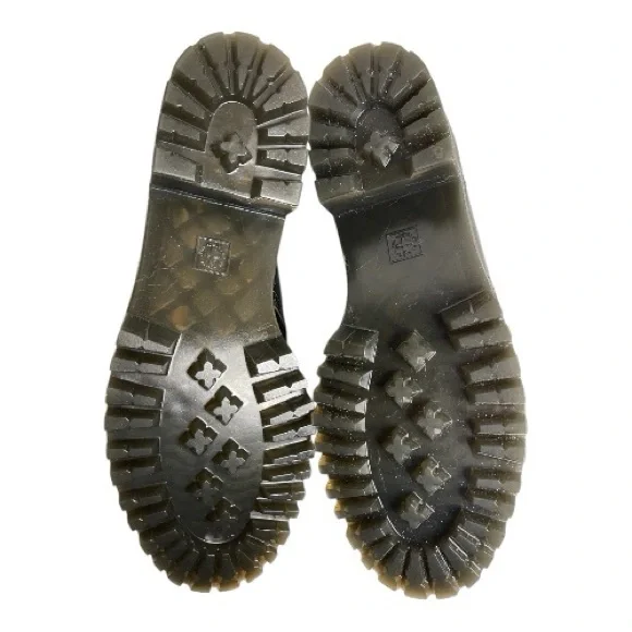 Dr Martens Leona Lug Sole Platform Derby Black Leather Shoes Sz 10 - Picture 5 of 6